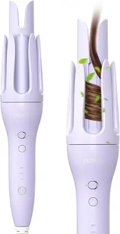 1.25 Inch Rotating Curling Iron for Effortless Waves and Beach Curls, Auto Hair Curler with 60M Ions Anti-Scald, Fast Heating fo