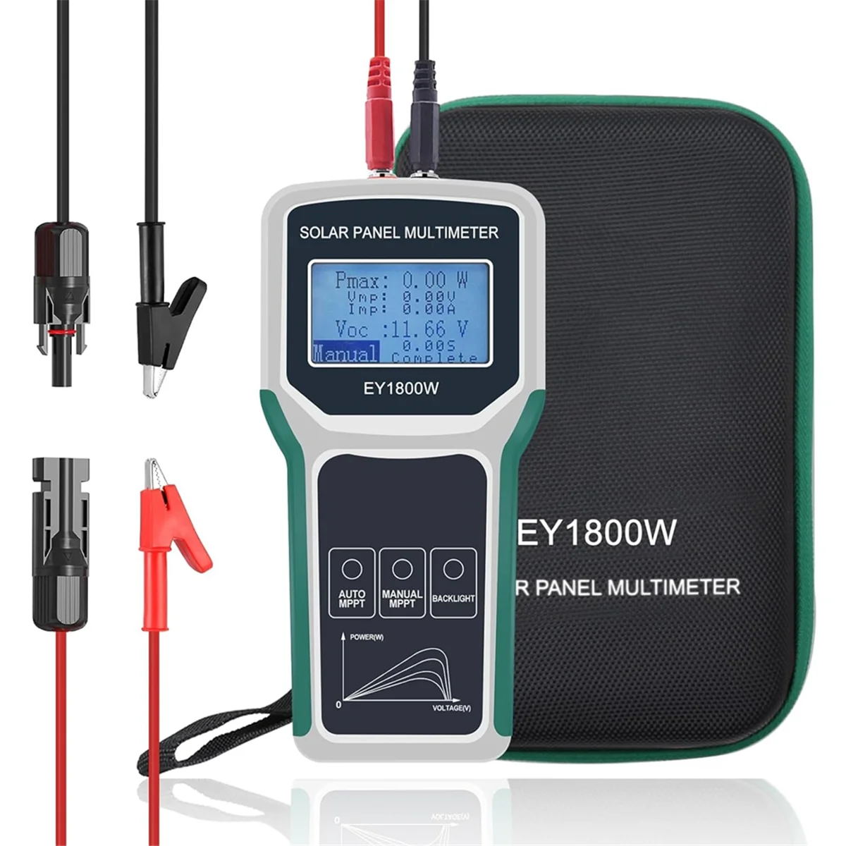 Solar Panel Smart Tester 1800W Auto/Manual MPPT Photovoltaic Panel Multimeter Testing Power Meter Tool EY1800W