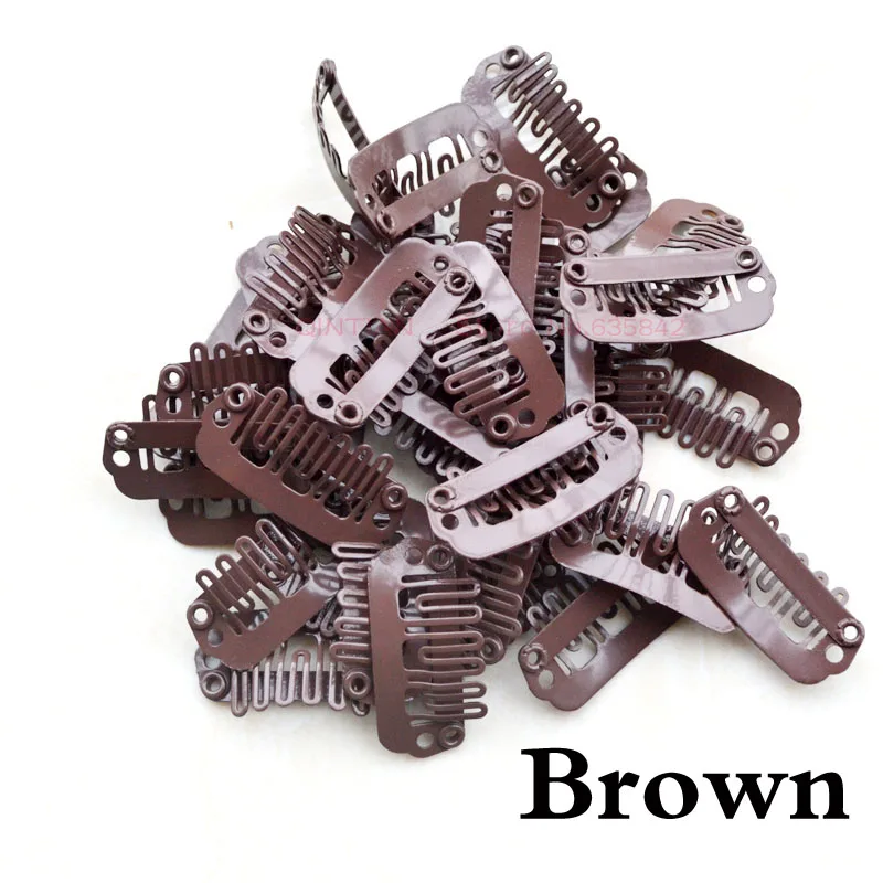 100Pcs 23mm Clips For Hair Extensions Mini Clips Stainless Steel Clips Combs Snap Clip For Wig DIY Tools