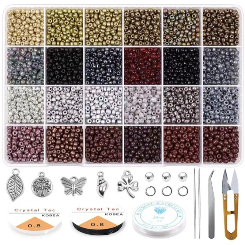 3mm Glass Seed Beads For Jewelry Making Set Diy Jewelry Making Beads Rings Necklace Earring Making Supplies Bracelet Beads Kit