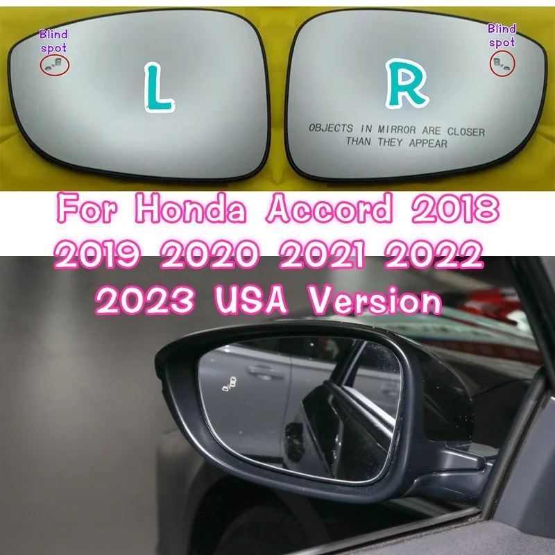 

Car Blind Spot Heating Mirror For Honda Accord 2018 2019 2020 2021 2022 2023 USA Version