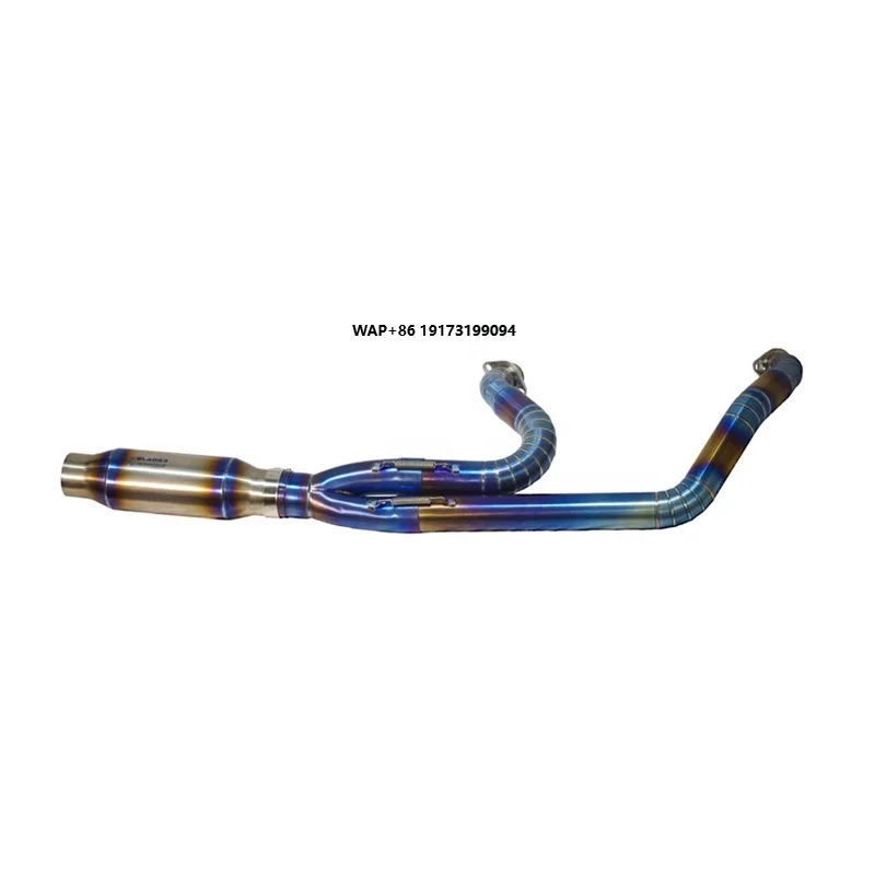 2018-Later for Softail LowRider ST/Street Bob/Fat Boy/Breakout Black3 TIG Weighed Titanium Alloy Motorcycle Exhaust System