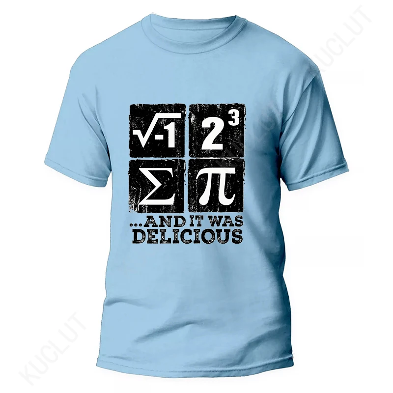 Men T-shirts I Ate Some Pi Design Funny Tshirt I Ate Some Pie Math Nerd Humor Classic Tops Retro Short Sleeve Tees Male Clothing