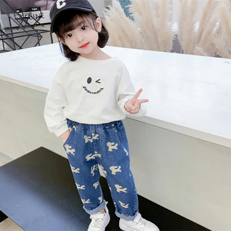 

Girl Leggings Kids Baby Long Jean Pants Trousers 2022 Fashion Spring Autumn Toddler Outwear Cotton Comfortable Children Clothing