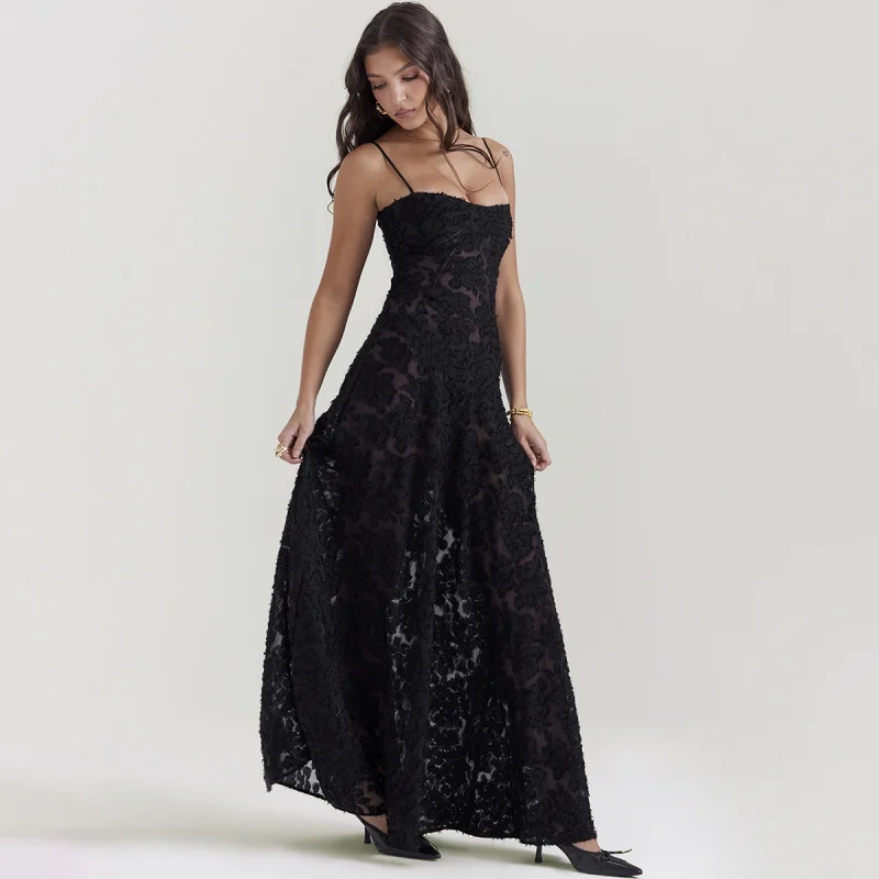 

2025 Summer New Arrival Cross-Border Women's Fashion Strapless One-Shoulder Elegant Evening Dress