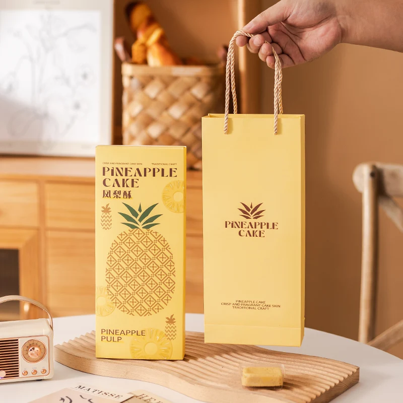 

Handmade Baking hine Paaging Box Bag Small Fre Sle 6/8 Pieces Pine Cake Portable Gift Box Kitchen Cooking Utensils