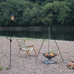 Camping Bonfire Tripod Portable Aluminum Alloy Cooking Pot Frame Tool Stainless Steel Chain Detachable Stand Camping Accessories