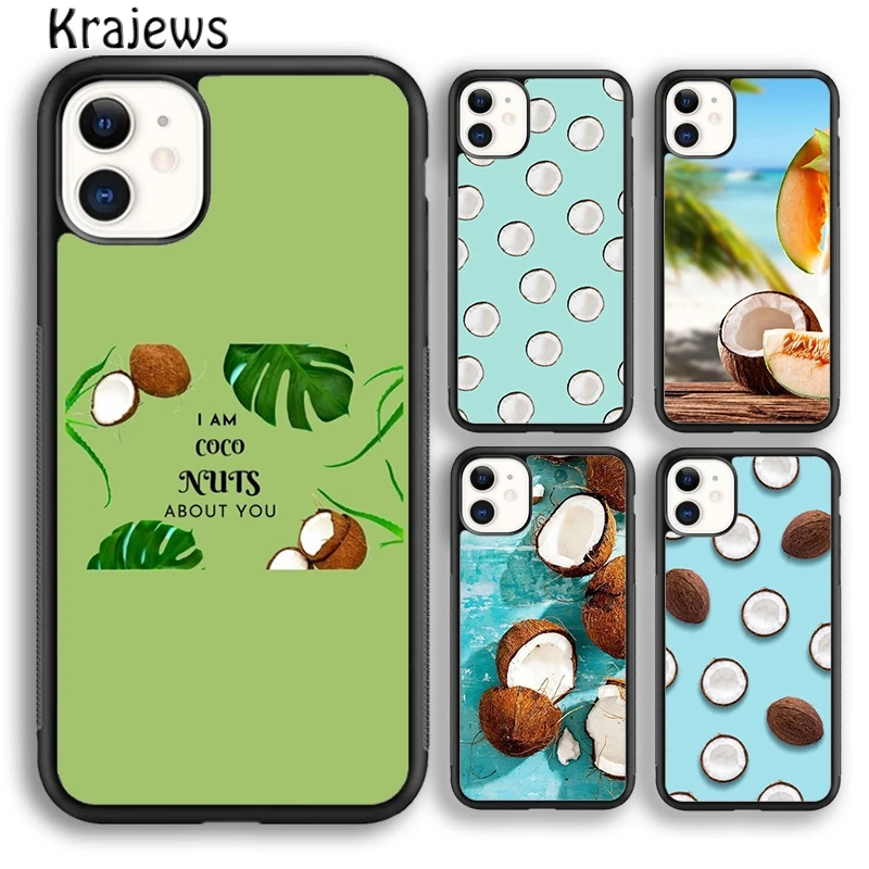 summer Fruit Coconut on the beach Phone Case Cover For iPhone 16 15 14 plus XS XR 11 12 mini 13 pro max coque Fundas