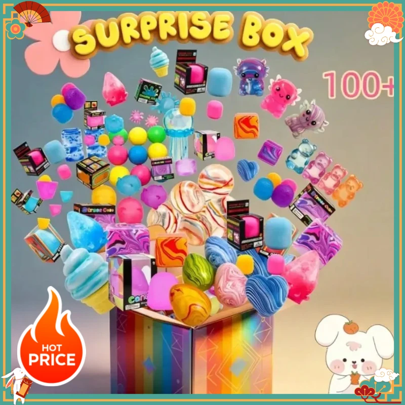 ¡NUEVO! Más de 100 Estilos de Juguetes Blandos Sorpresa en Caja, Juguetes Antiestrés de Caja Ciega, Figuras Misteriosas Surtidas de Rebote Lento
