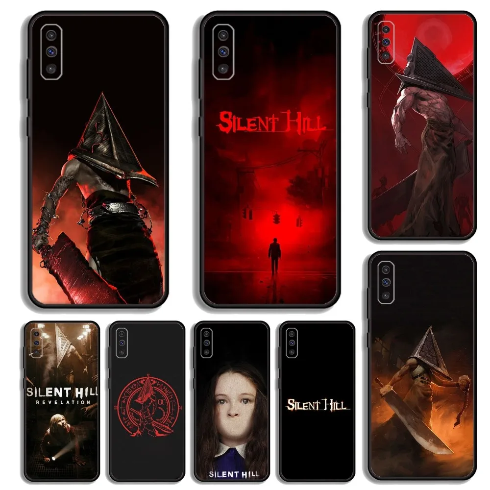 S-Silent Horror H-Hill Phone Case For Samsung S23,23,22,30,21,10,9,Note20 Ultra,Lite,Ultra,5G,Plus,FE,Black Soft Case