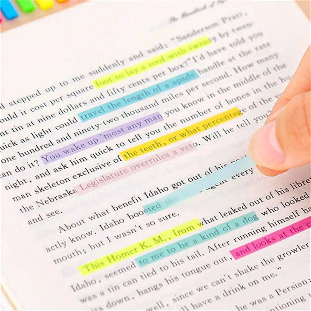 300pcs Transparent Fluorescent Page Marker Reading Aid Index Tabs Flags Stickers Index Sticky Notes Reading Highlight Sticker