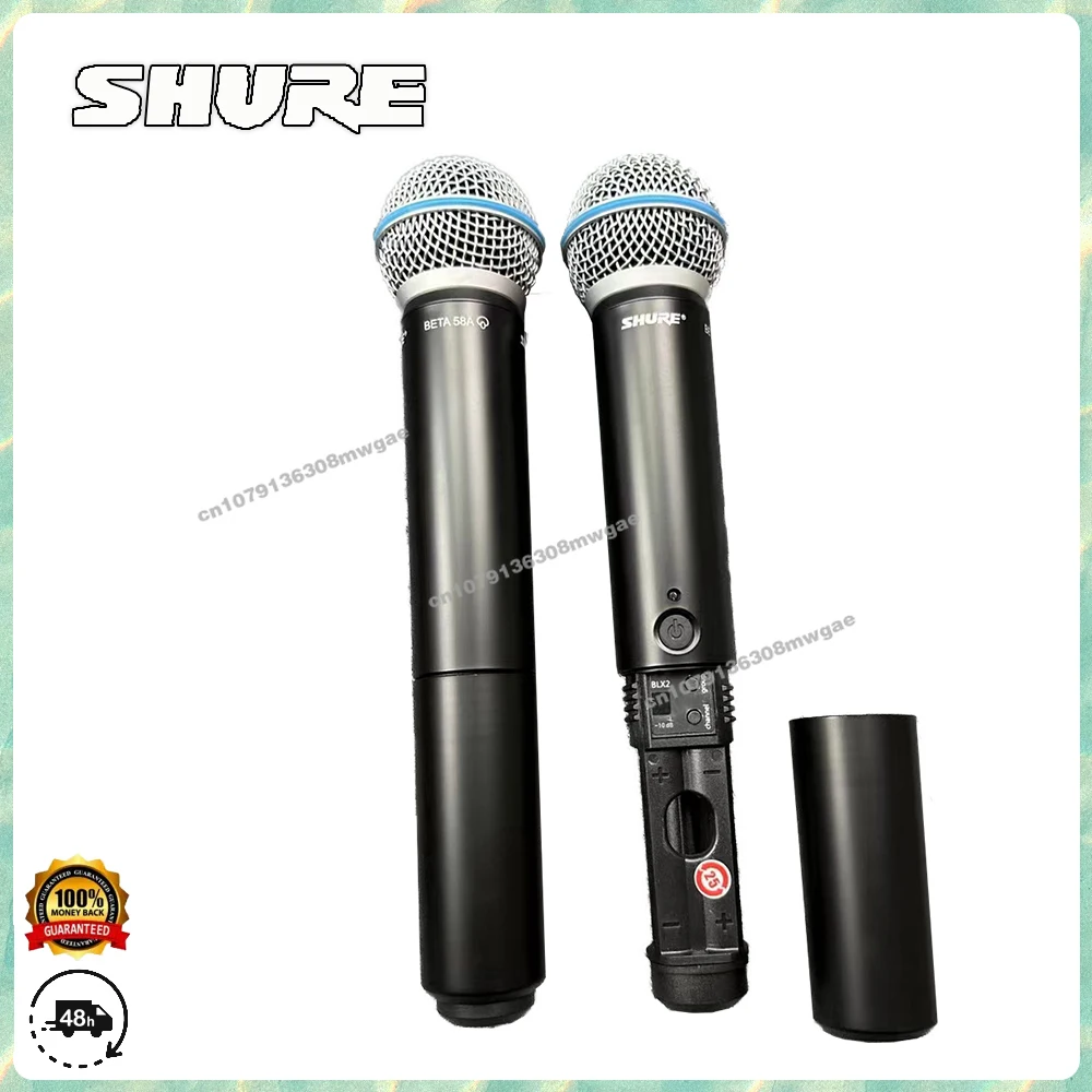 SHURE BLX288 BETA58A Wireless Microphone Dual Vocal System with 2 BETA58A Handheld Professional UHF 640-690MHZ Microphone