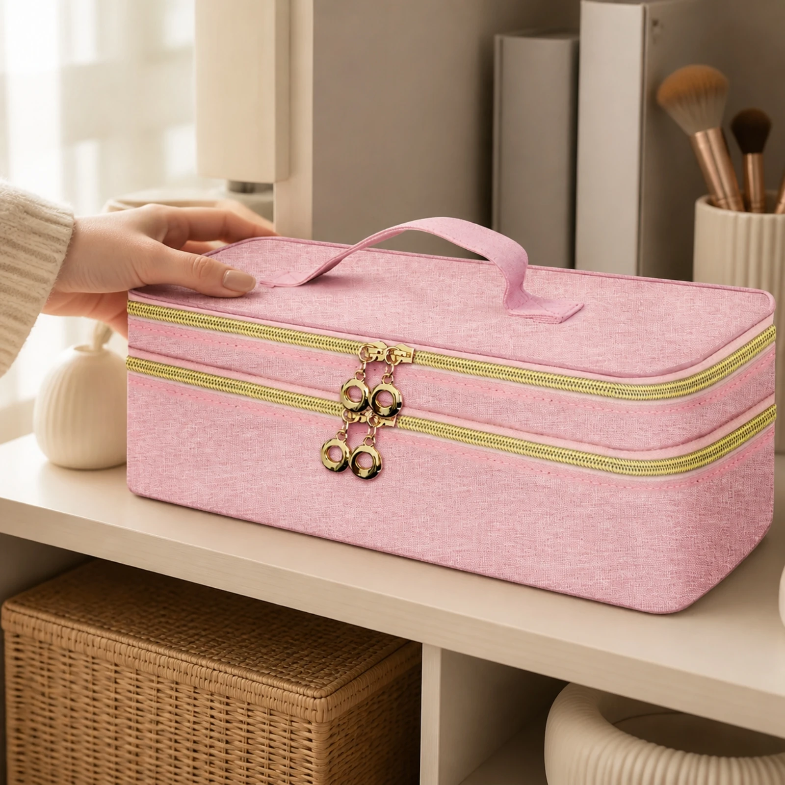 Styling Tool Organizer Bag Portable Hair Dryer Travel Case Travel Case with Hand Strap Long-Lasting for Dorm Room, Bathroom - view 5
