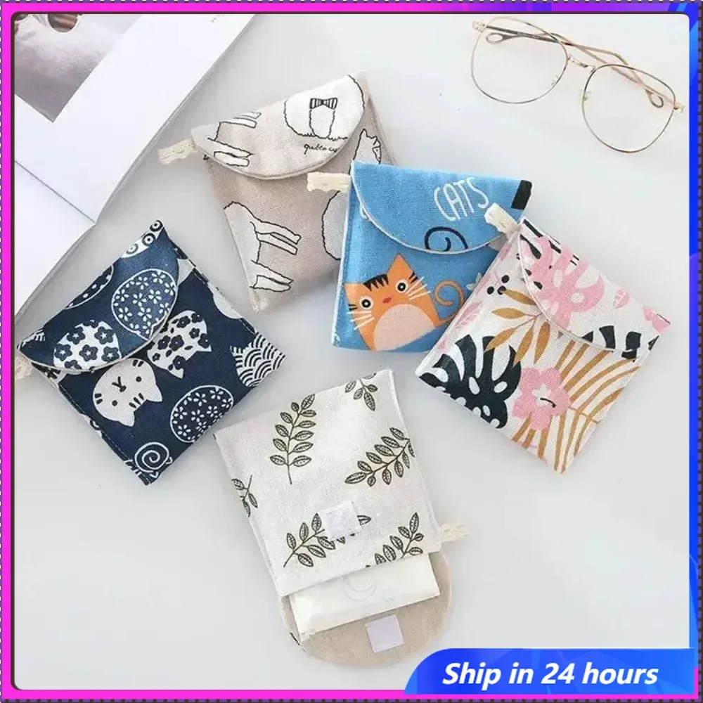 

Napkin Sanitary Pad Pouch Women Girl Cute Towel Storage Bag Coin Purse Lipstick Headphone Case Sanitary Credit Card Holder Bags