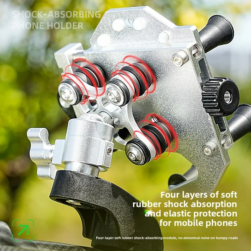 Motorcycle Phone Holder Aluminum Alloy Shock Absorbing Anti Shake 360° Rotating GPS Navigation Mount for E-Bike Scooter