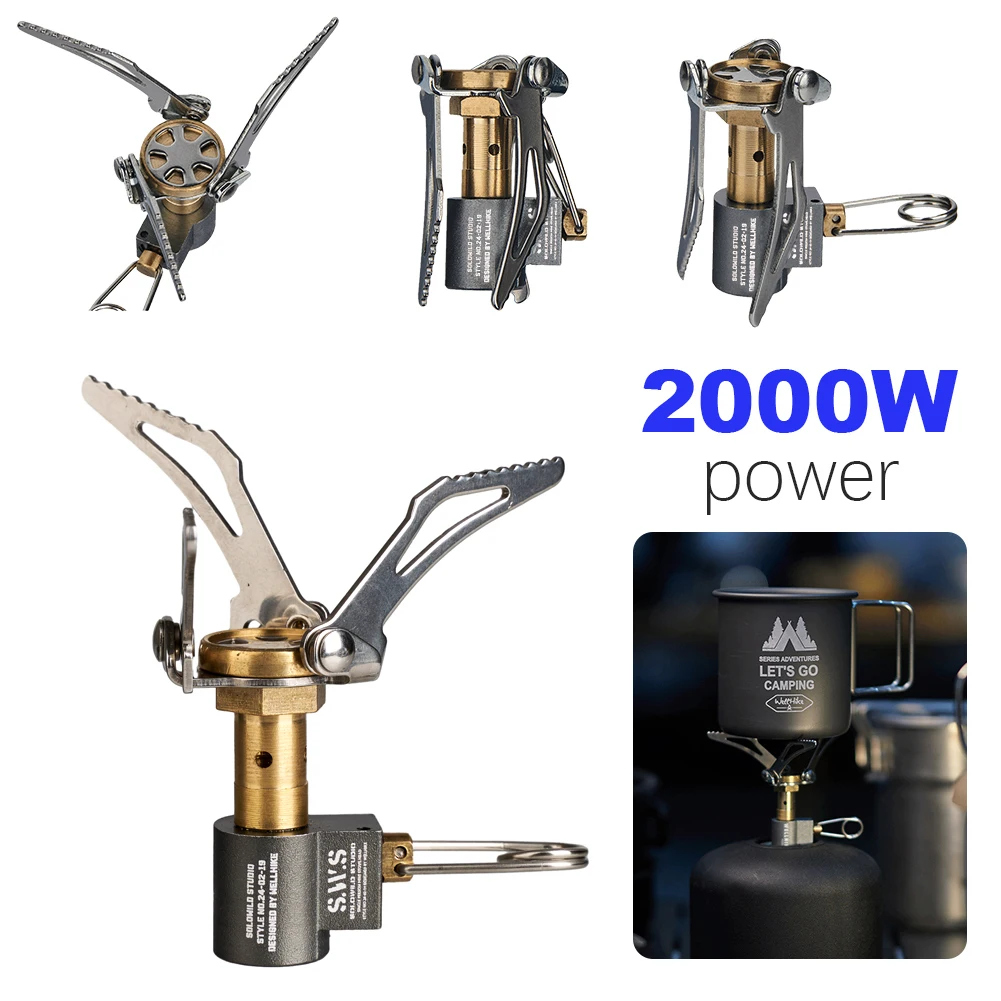 

Складная походная плита, мини-печь для кемпинга, 2000 Вт, уличная газовая горелка, легкая портативная печь для выживания для приготовления пищи на открытом воздухе