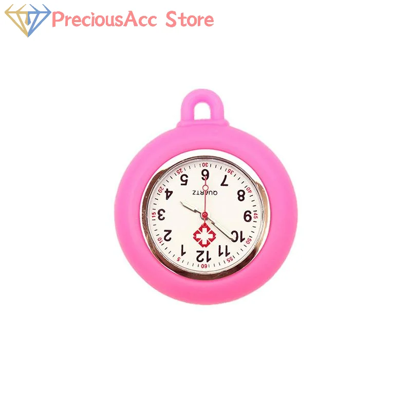 Silicone Nurse Doctor Pocket Watch Face Badge Reel Pendant Clock Colorful Dial Accessory for Lanyard Keychain Uniform