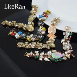 LkeRan New 1 Pair Fashion Crystal Sandal Chain bikini Connectors clothing decoration buckle DIY Hand sewing Beach Foot Jewelry