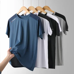 Factory Direct Sales Couple Ice Silk T-shirt Short Sleeve Plus Size Men's Short Sleeve Quick Drying T-shirt Women's Sportswear S