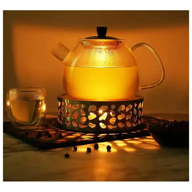 Mar.Coffee Tea Warmer Portable Hot Tea Stove Holiday Gifts Hollow Frame Teapot Heating Base Holder - view 5