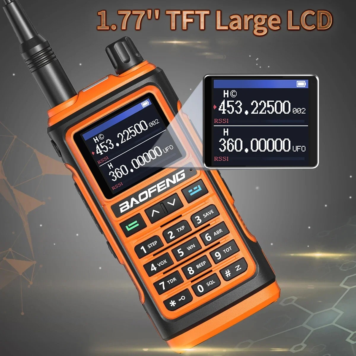Baofeng UV-17E Airband Walkie-Talkie Drahtlose Kopierfrequenz Langstrecken-Typ-C NOAA AM Tragbares UV-5R Ham-Funkgerät – Detail 4
