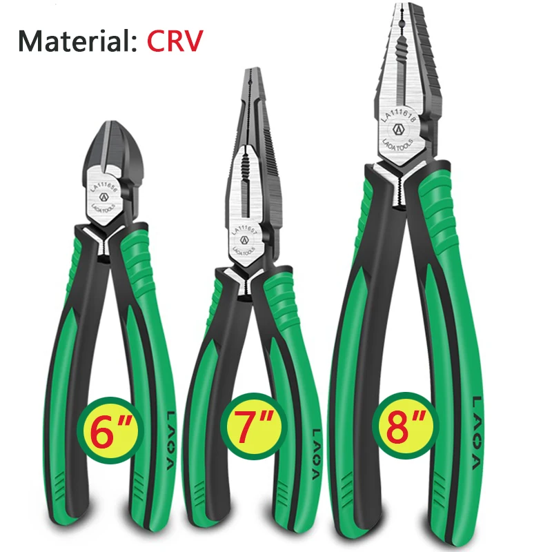 LAOA 3pcs Pliers Sets Wire Cutter Needle Nose Pliers Electrical Wire Strippers VDE Insulating Pliers Electrical Handtool