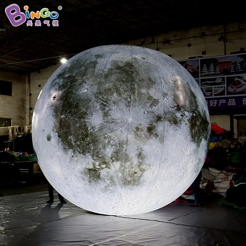 Giant Inflatable Moon Ball With LED Lights For Event Party Show Stage Decoration Advertising Hanging Blow Up Planet Balloon Toys