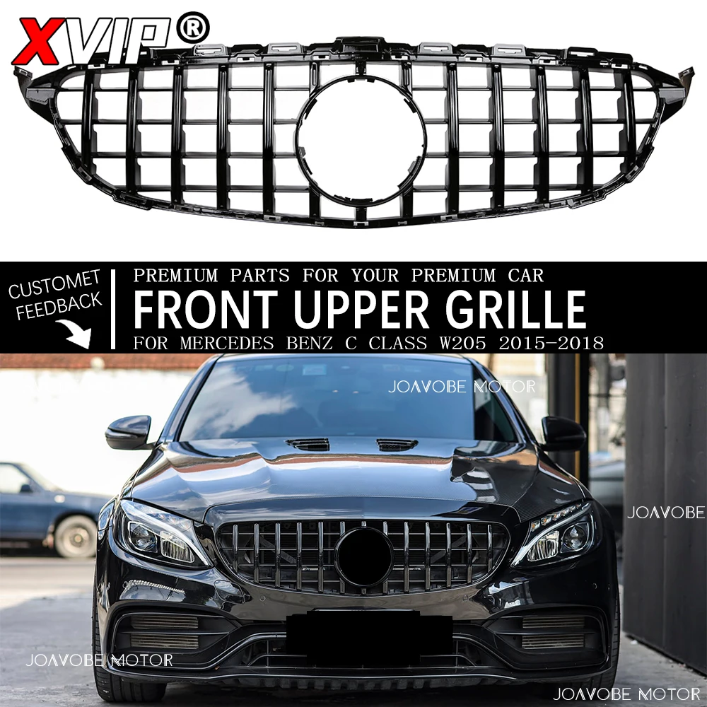 

Глянцевая черная верхняя решетка в стиле GTR Racing Grill для Mercedes Benz C-Class W205 15-18 C180 C200 C250 C300 C350 C400 C43 AMG