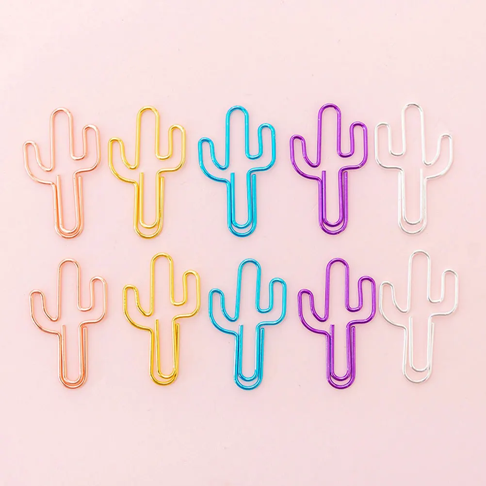 

60pcs Hollow Paper Clips Set Multi-use Small Heart-shaped File Alloy Colorful Office Colored Strong Clamping School
