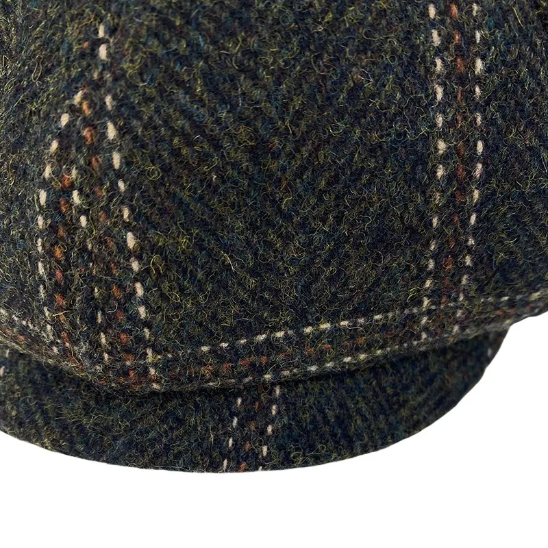 New Wool Plaid Newsboy Caps Autumn Winter Fashion Men Women British Painters Hats Berets Woolen Hats Casual  Hats for Men