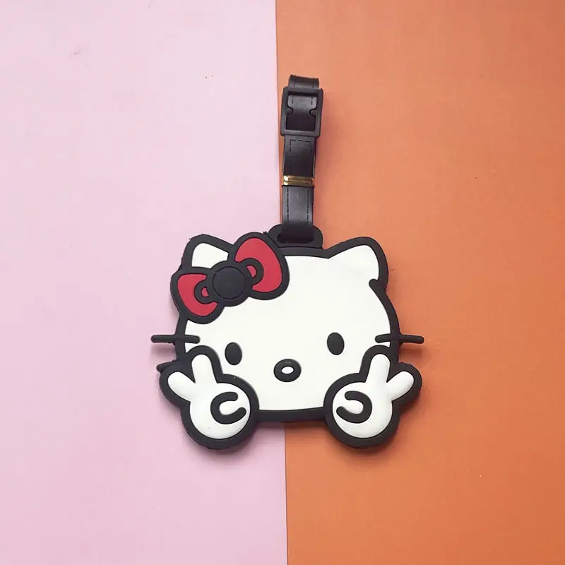 Hello Kitty Luggage Checking Tag Anime Sanrio Tag Kawaii Girls Creative Boarding Pass Children Travel Shipping Signs Wholesale