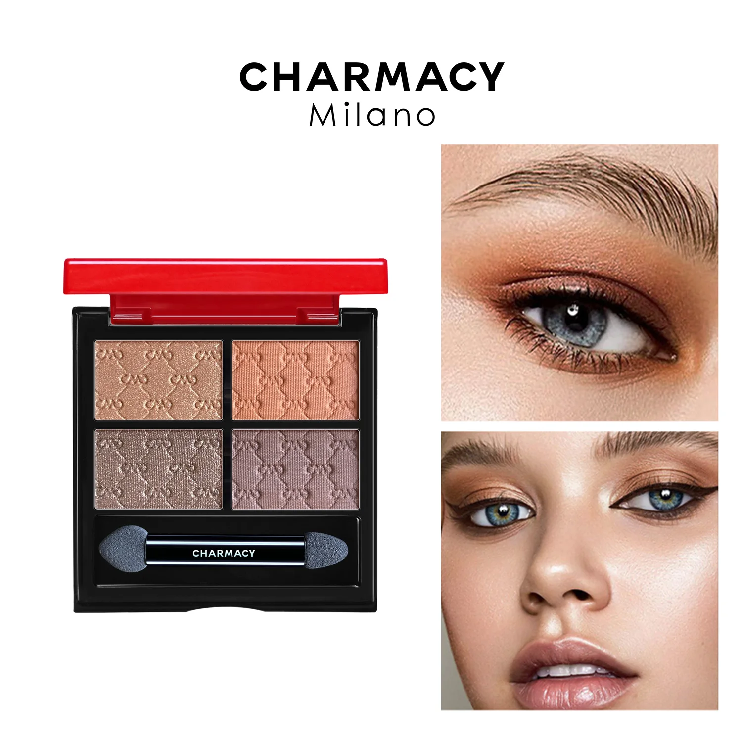 CHARMACY 4 Color Fashion Matte Eyeshadow Satin Bronzer Professional Eye Shadow High Quality Long-lasting Waterproof Eyes Makeup