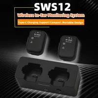 Sistema de monitor de auriculares inalámbricos M-VAVE WP-12 |   Sistema 1T2R de 2,4 GHz con reproducción de ultraatencia 24 horas |   Estuche de carga de 1800 mAh