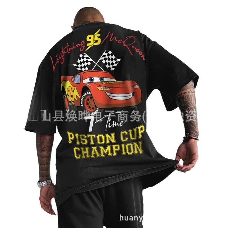 25/26 Spring/Summer Men's Super No. 95 Racing Short Sleeve T-shirt Lightning McQueen Printed Casual Loose Fashion Sportswear