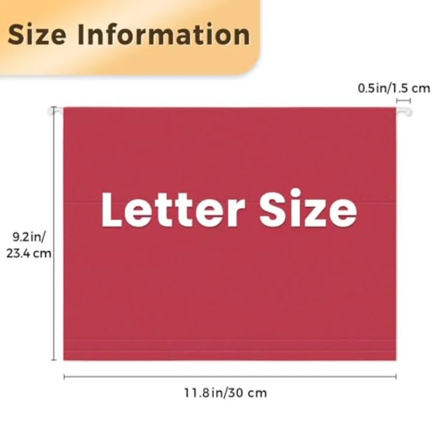 SUNEE Map Gantung 6 Buah Ukuran Letter dengan Tab 1/5-Cut Ideal untuk Organisasi Rumah dan Kantor