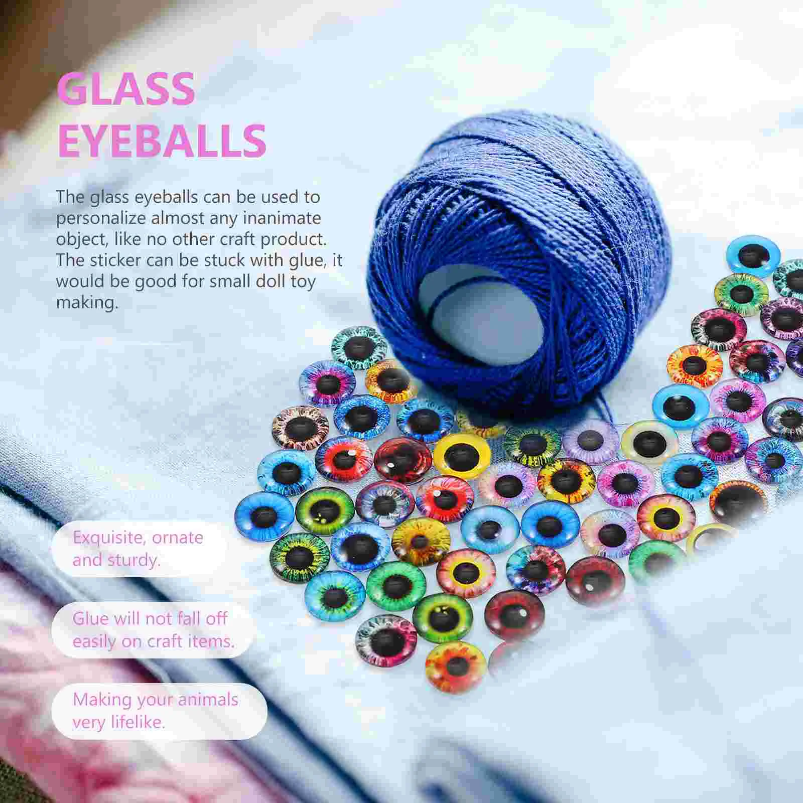 100 Pcs Eye Glass Patch Gemstone Jewelry Patches Decals DIY Supplies Round Eyes for