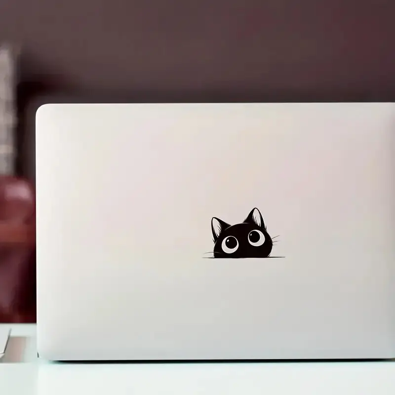 2pcs/set Cute Peeking Black Cat Anime Vinyl Sticker Waterproof Decal for Motorcycle Car Fuel Tank Helmet