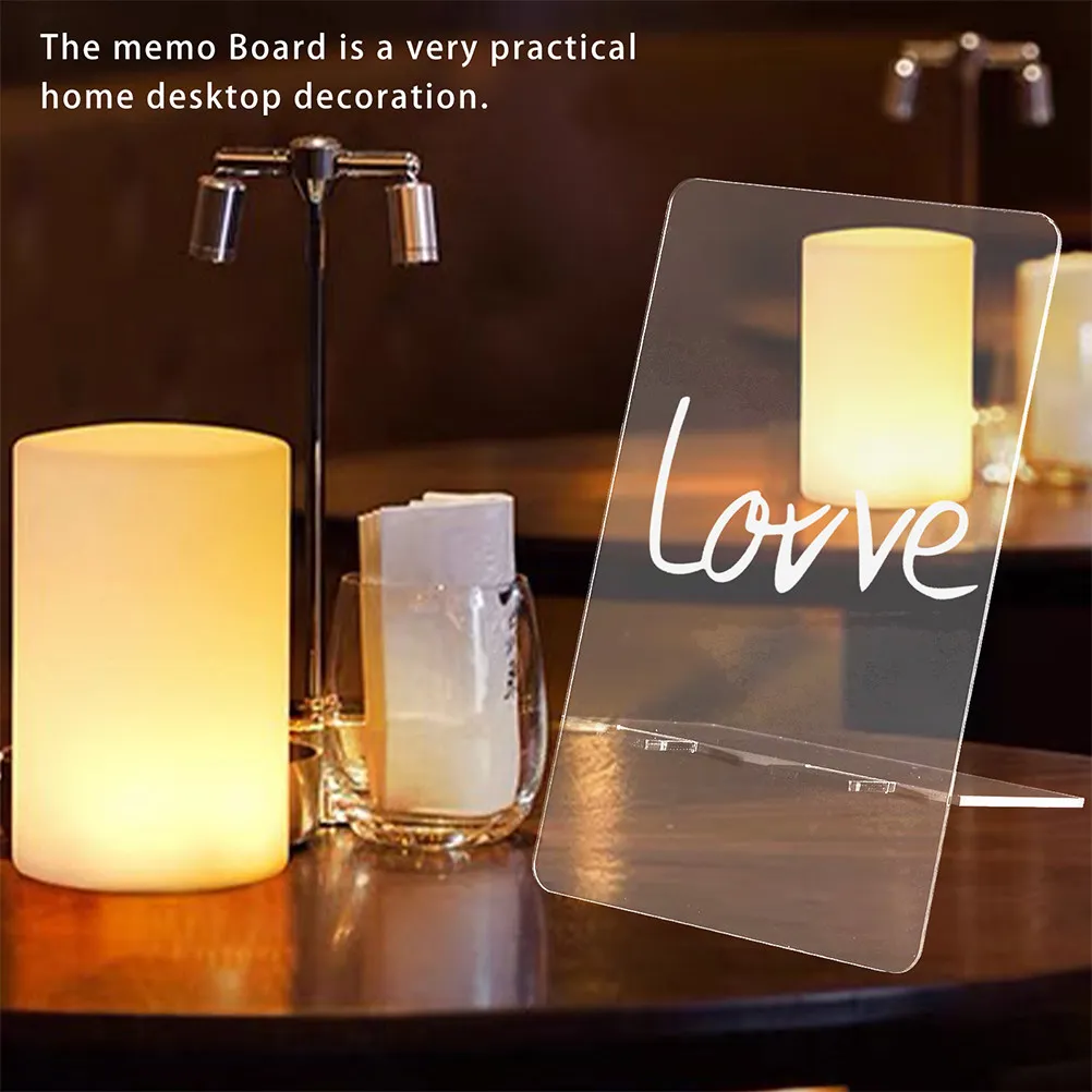 10Pcs Clear Acrylic Message Board Desktop Memo Writing Board Simple Elegant Design Lightweight Portable Office Home School