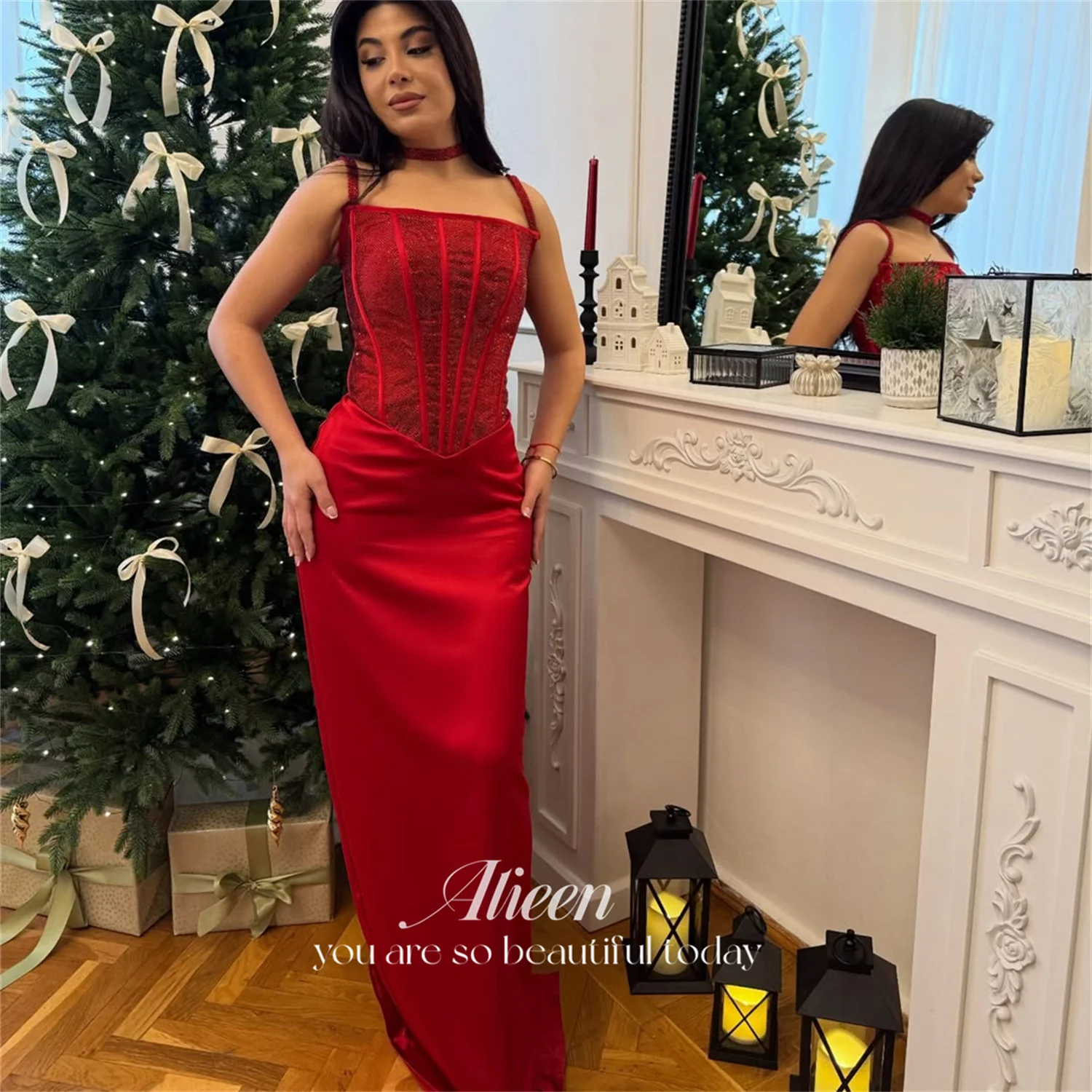 

Изысканные вечерние платья Aileen на заказ для особых случаев: красное атласное платье-русалка для выпускного вечера, элегантное праздничное платье