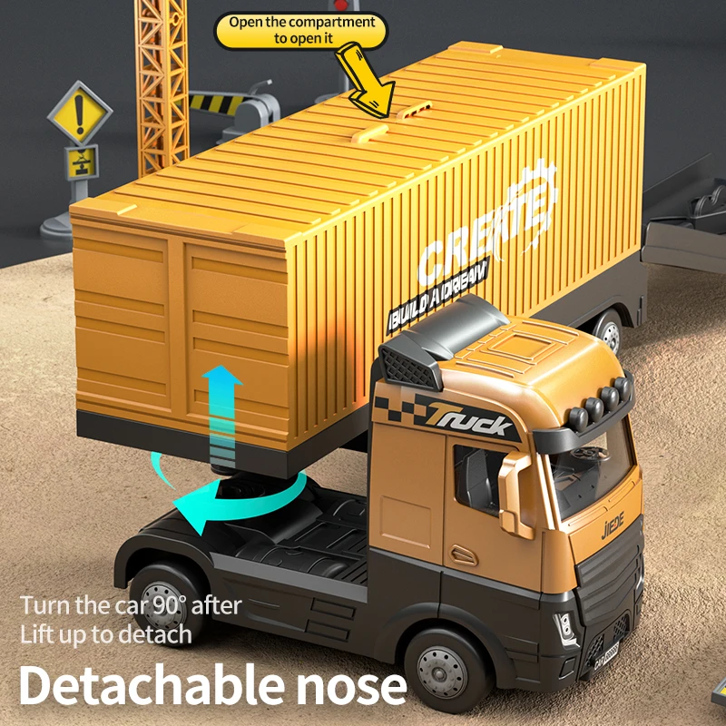 クレーン建設トラックタワー合金エンジニアリングブルドーザー子供プレイ掘削機車両車セットおもちゃモデルコンテナ男の子用