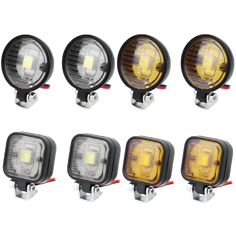 2pcs Round/Square Spotlight for 1/14 Tamiya RC Truck for SCANIA for Volvo for ACTROS 3363 1/10 RC Crawler Car TRX4 RC4WD VP