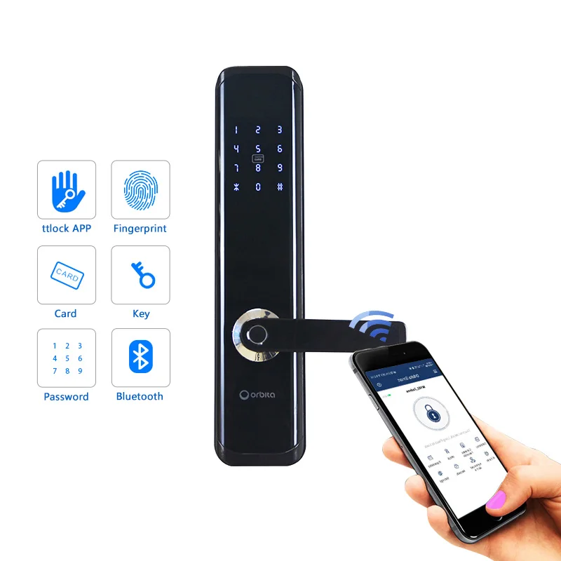 

P7020 TTLock Keypad Smart Mobilephone App Villa Home Apartment Wifi Digital Biometric Fingerprint Door Locks