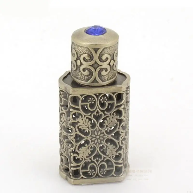 U0DE 3Ml Vintage Kim Loại Nước Hoa Chai Tinh Dầu Nhỏ Giọt Chai Bình Rỗng Lưu Trữ Chai Quà Tặng Trang Trí Đám Cưới