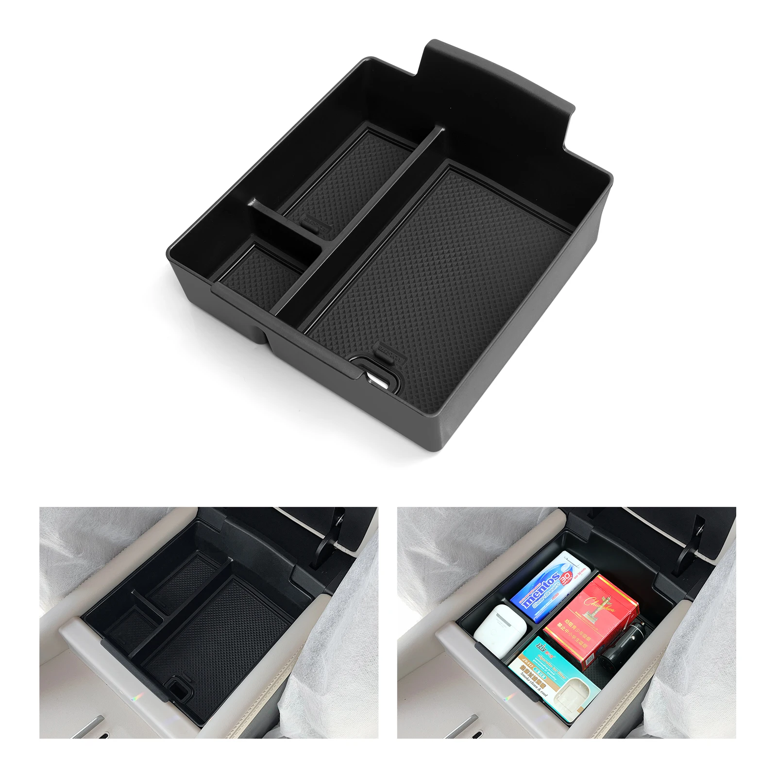 for Geely Monjaro XingYue L 2025 Center Console Armrest Storage Box Car Tray Organizers Accessories Tidying Black