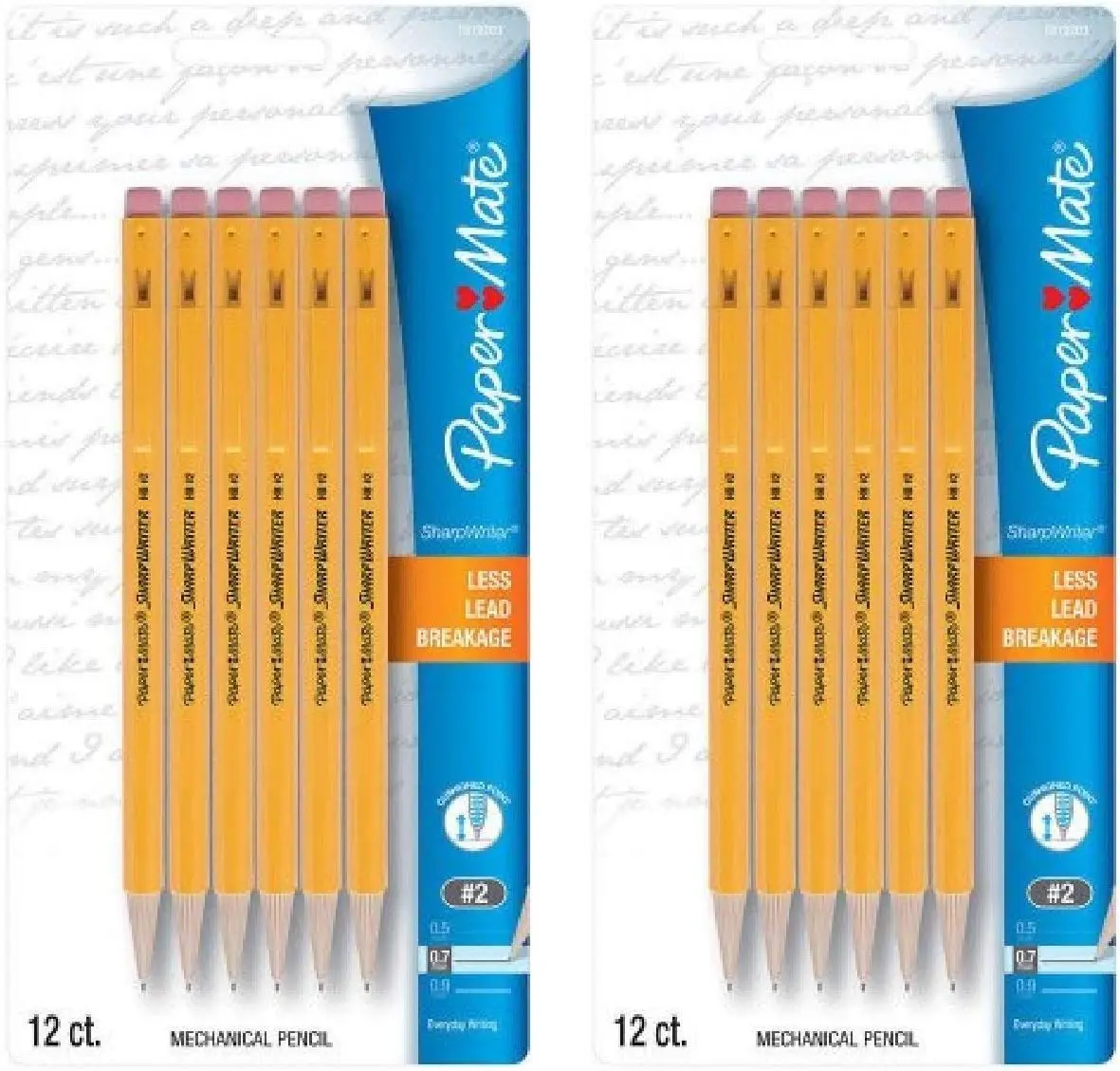 

0.7mm Mechanical Pencils, HB #2, Fine Point, Erasable, 24 Pack