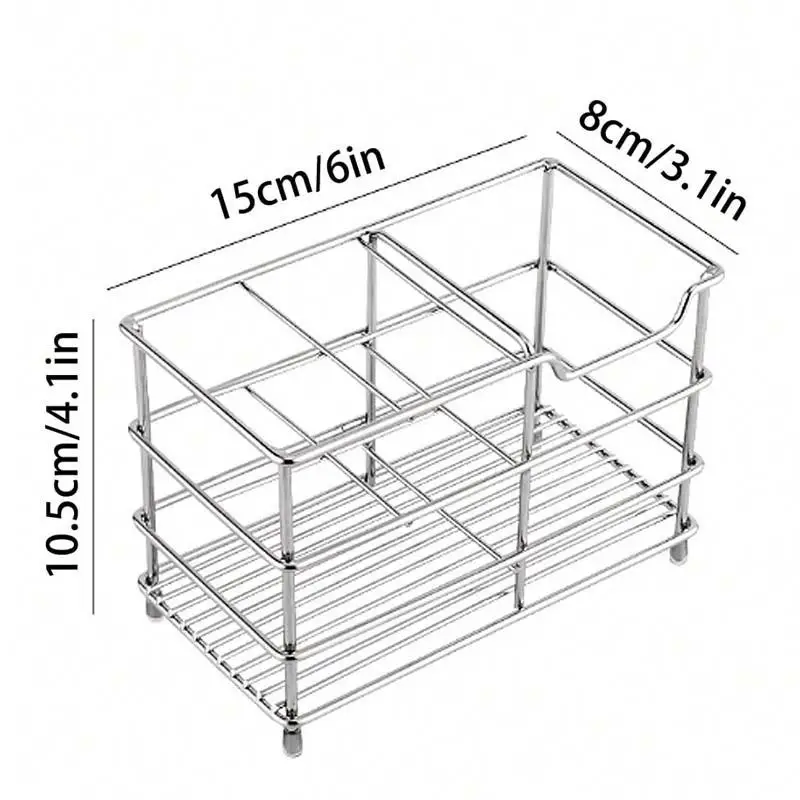 Stainless Steel Toothbrush Holder Rustproof Wall Mounted Razor Storage Rack for Bathroom Shower Vanity Organization
