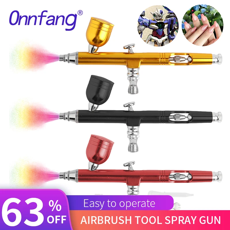 

Airbrush Spray Tool 15-60PSI Dual Action Gravity Feed 0.3mm Tool Manicure Model Car Paint with Claning Tools