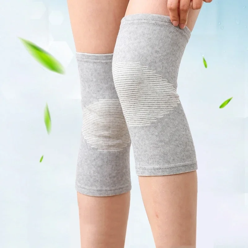 1 Pair Knee Support Protector  Leg Arthritis Injury Gym Sleeve Elasticated Bandage knee Pad Charcoal Knitted Knee pads Warm