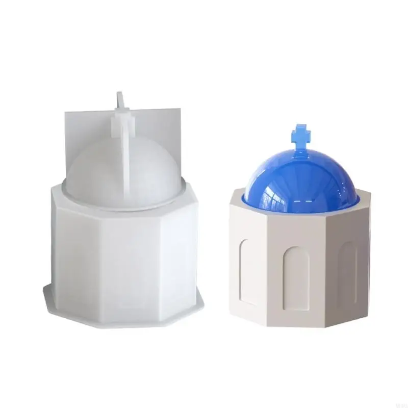 M89A Flexible Blue Dome Church Silicone Mold Resin Cement DIY Storage Container