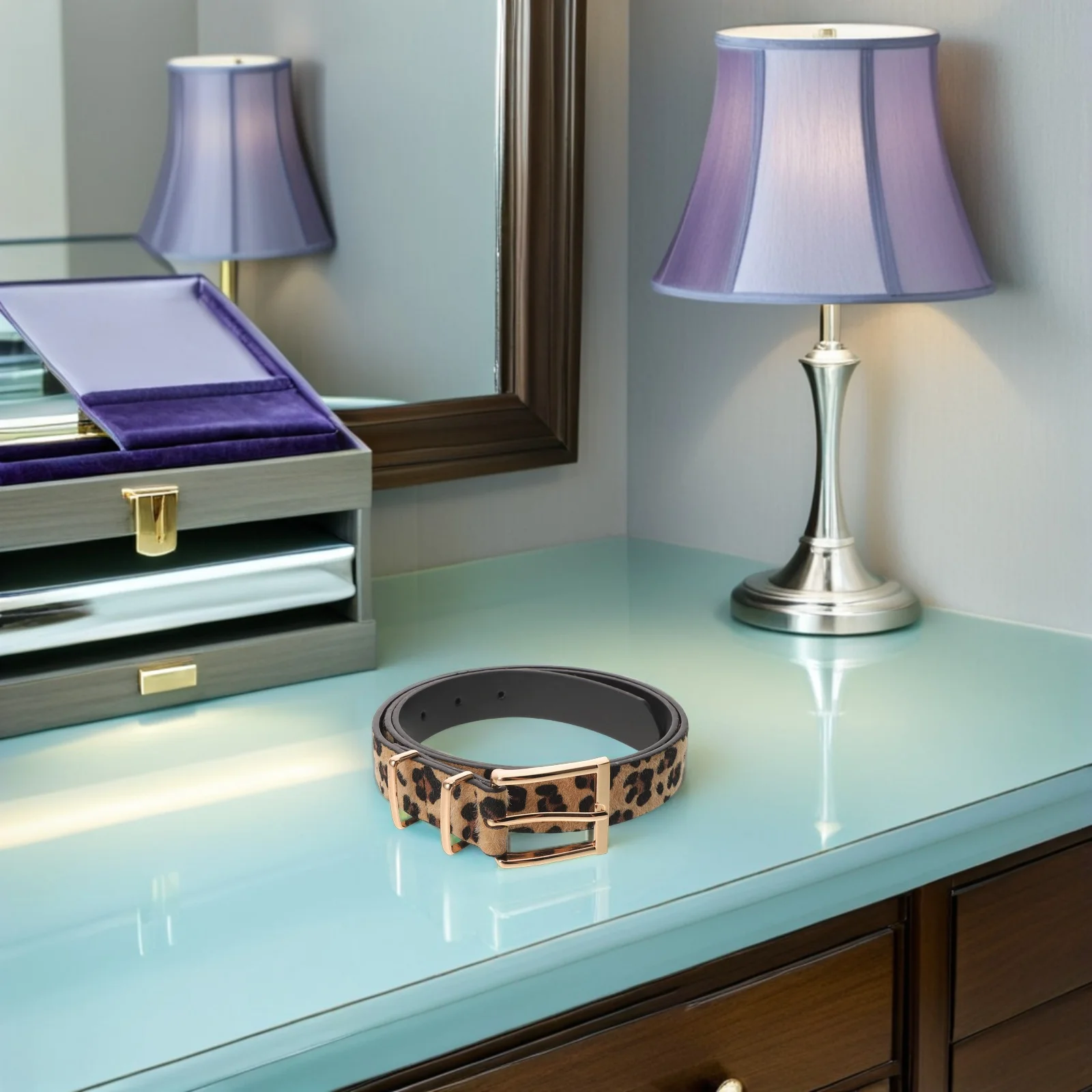 

Stylish Leopard Pattern Wide Waist Belt Adjustable Casual Fashion Leopard Print Waist Accessories for Outdoor Everyday Use